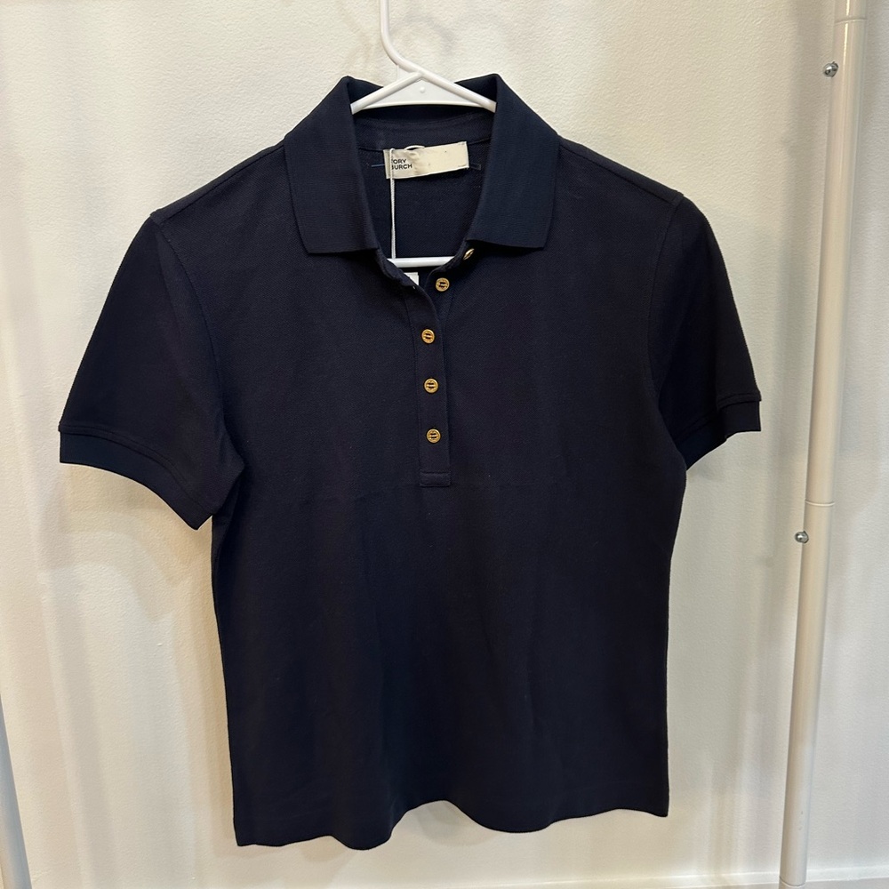 Tory Burch Navy Polo Knit Shirt - Women’s